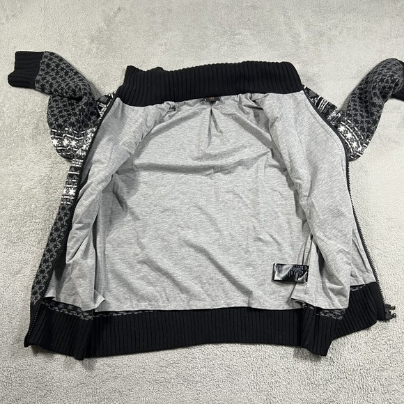 Bogner Sweater Womens Large Full Zip Fair Isle Wool Cashmere Viscose Polyamide - Picture 9 of 12